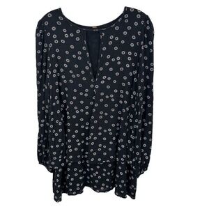 Free People Oversized Black Midi Dress Light Weight Whimsigoth Cottage Core Sz S